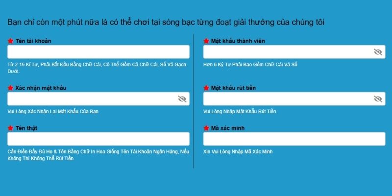 Điền thông tin cá nhân theo yêu cầu hệ thống Điền thông tin cá nhân theo yêu cầu hệ thống